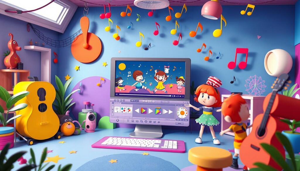 create a video from kids favourite song