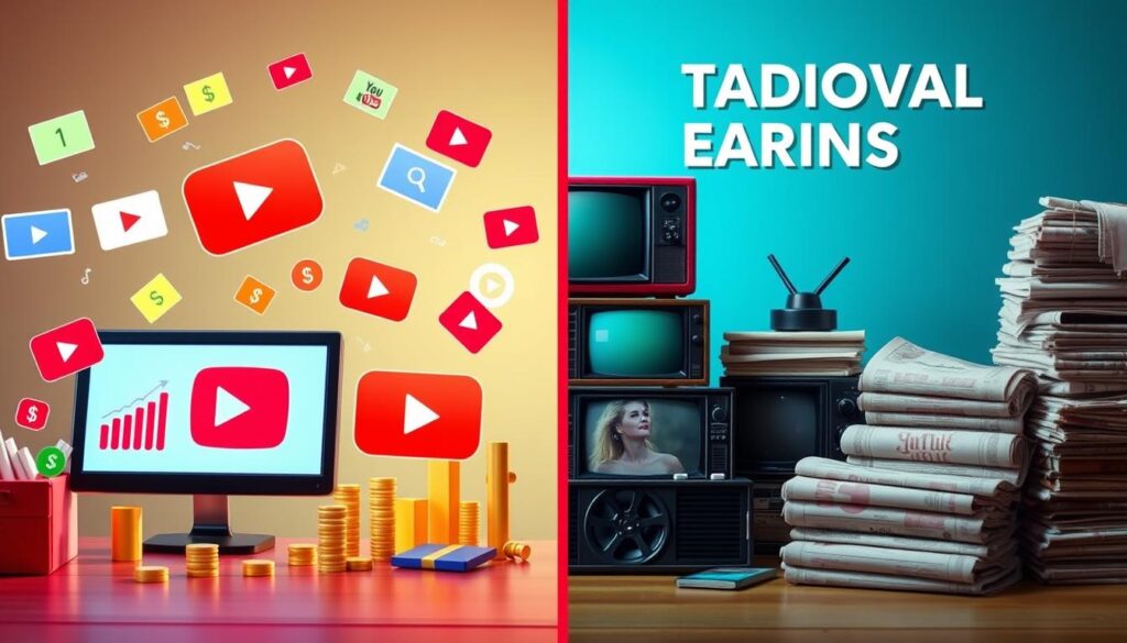 youtube earnings vs traditional media earnings